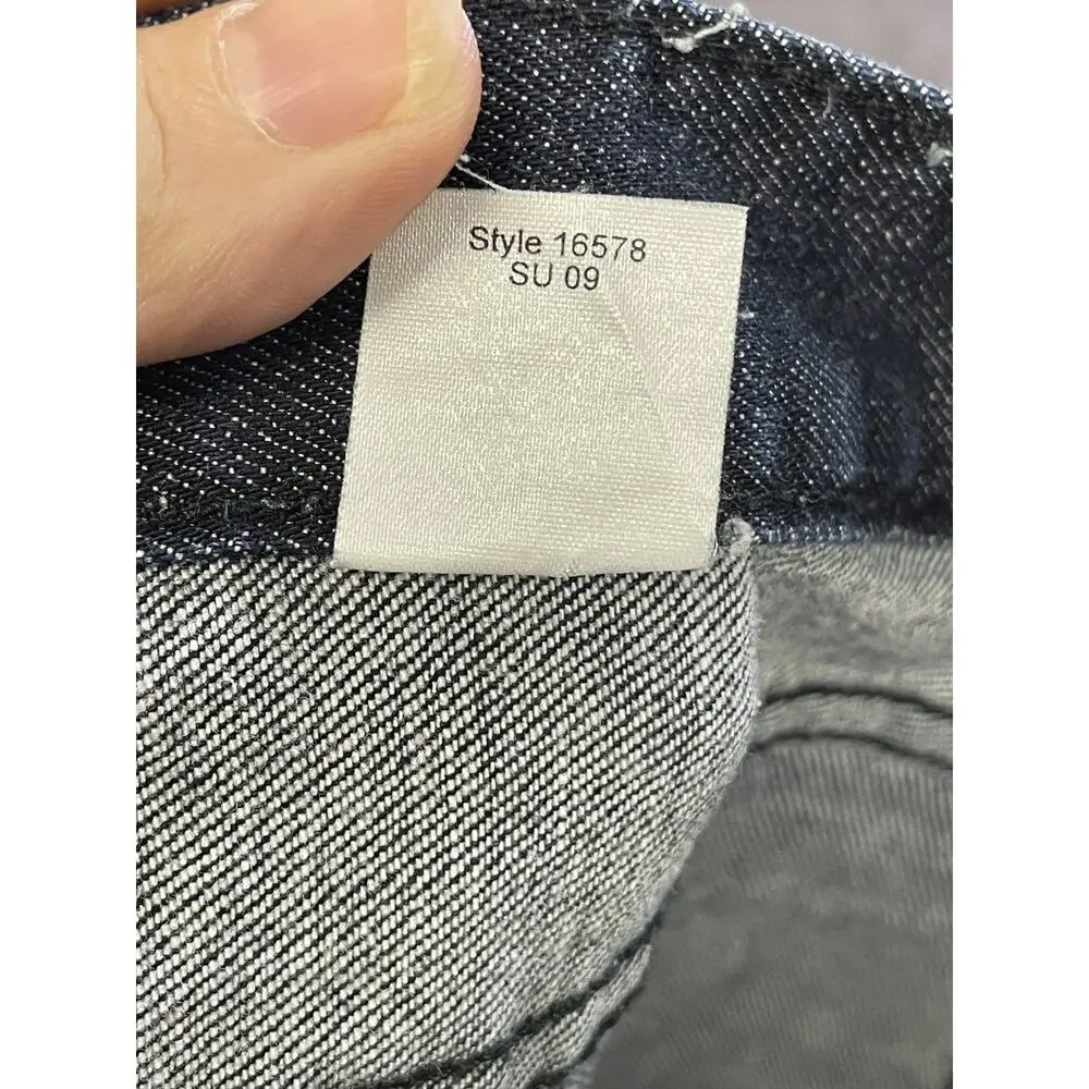 J Crew Bermuda Shorts Womens 10 Dark Wash Blue Denim Stretch Casual Style 16578